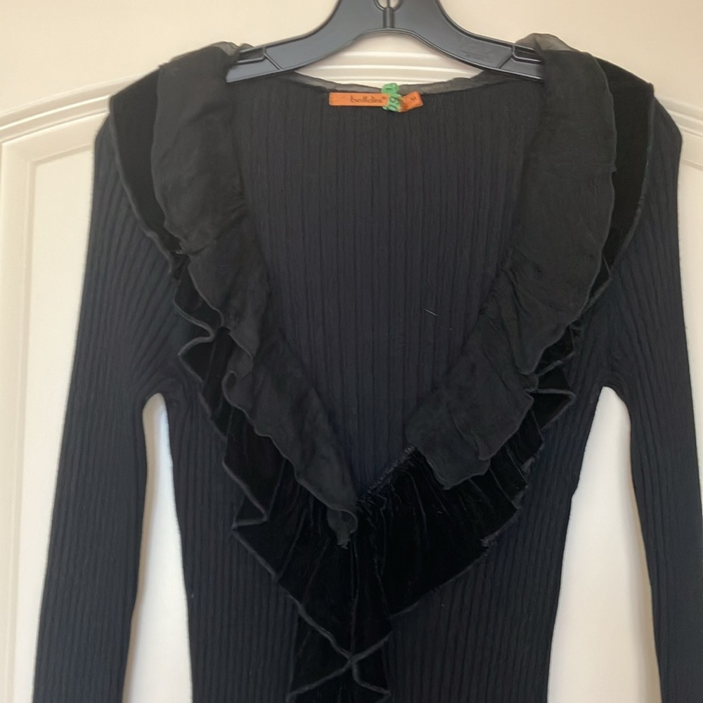 Black Sweater with Ruffles